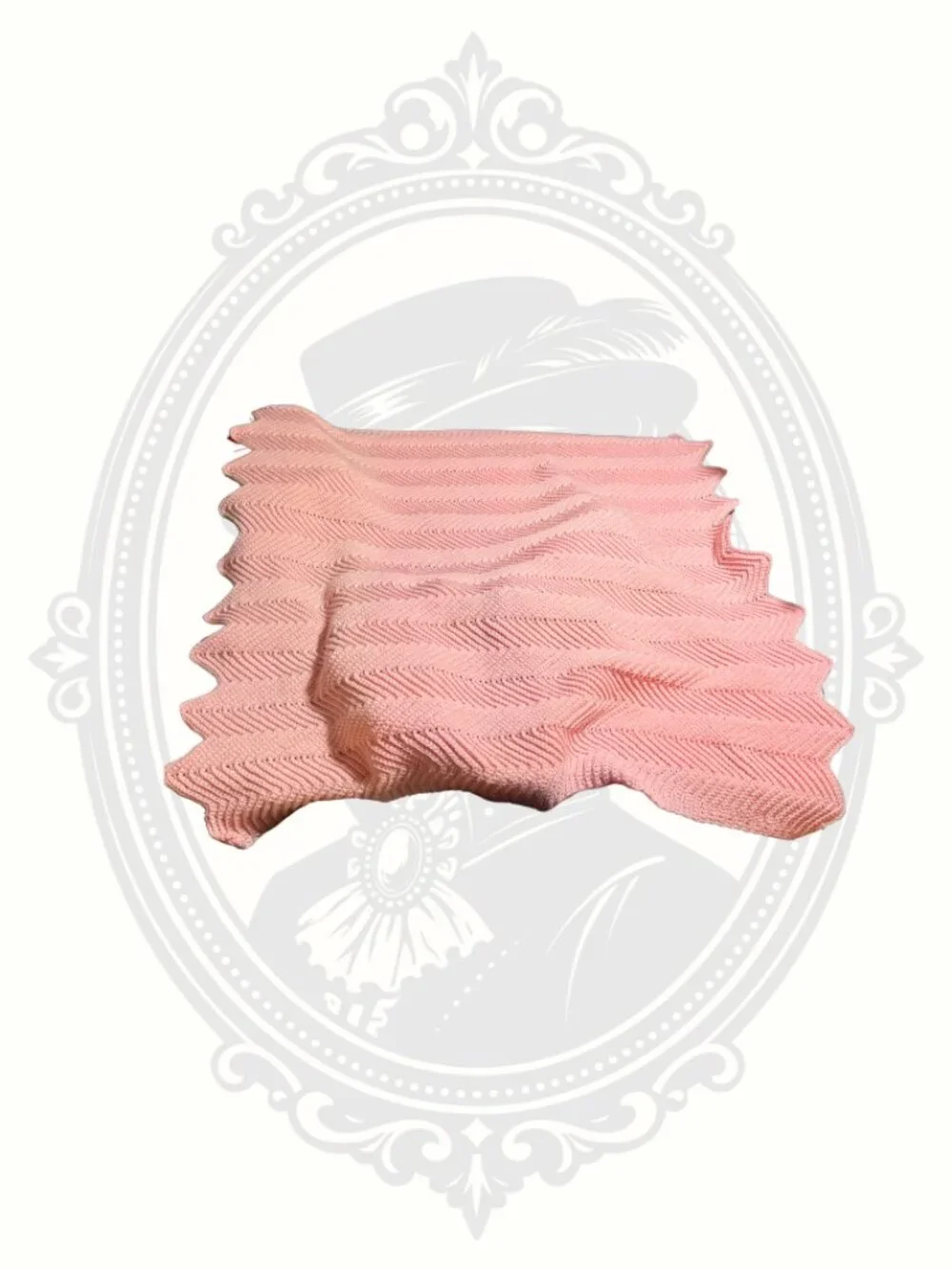 Hand Crocheted Baby Blanket Pink Chevron Ripple Crib Stroller 44x40.5
